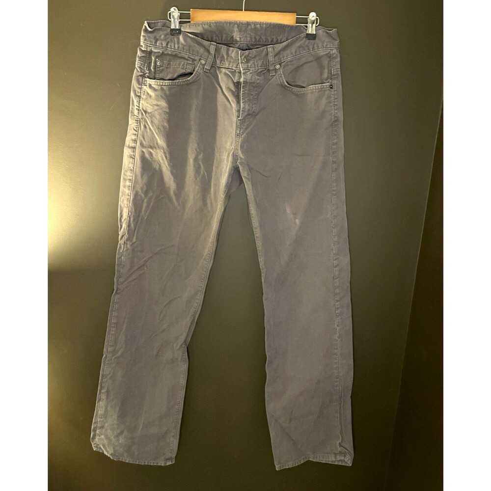 7 For All Mankind Mens Gray Denim Jeans Straight Regular Fit 5-Pocket Logo